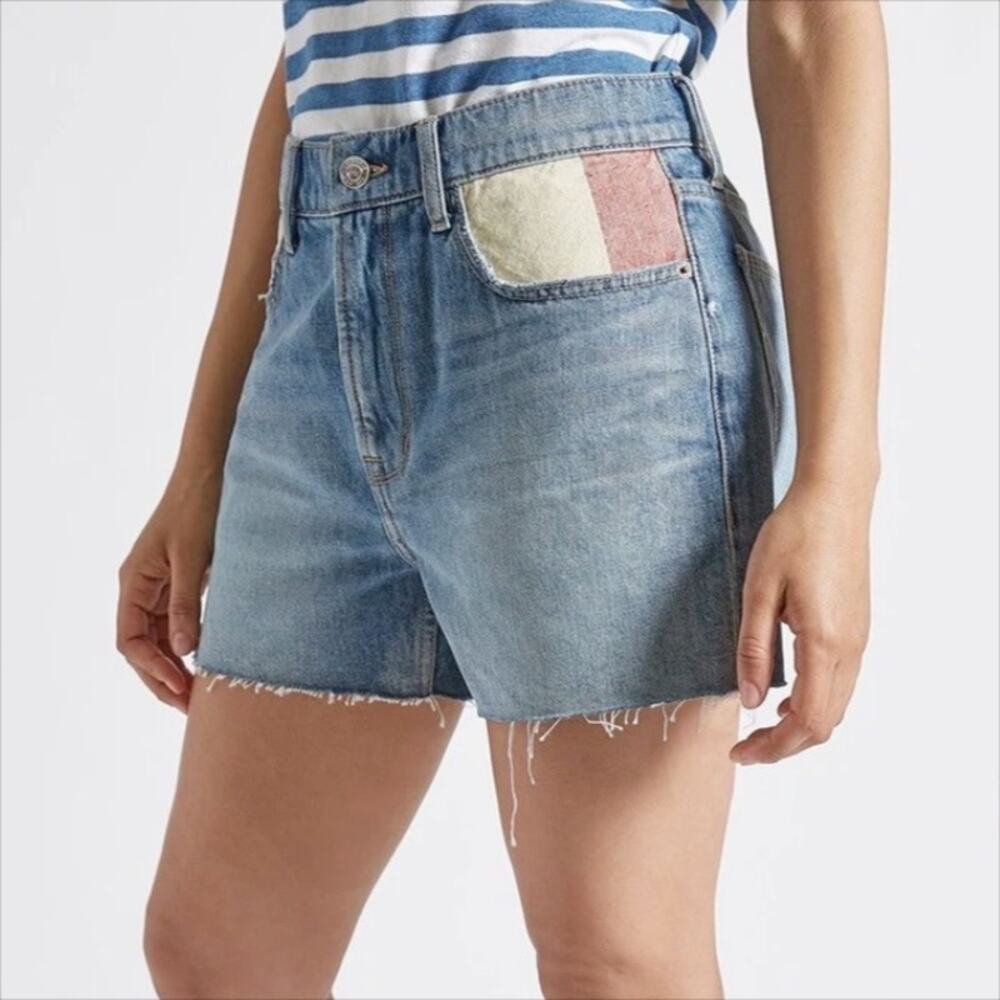 NWT Current/Elliot The Aficionado Contrast Pocket Denim Shorts Size 24